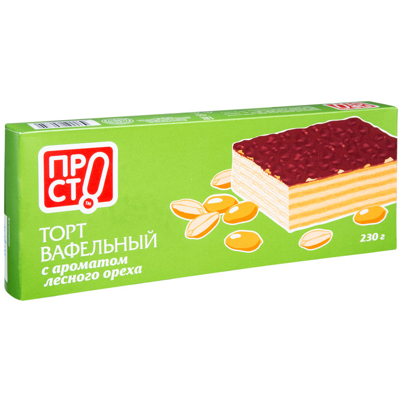 Торт вафельный с ароматом лесного ореха Пр!ст, 230г — фото 1