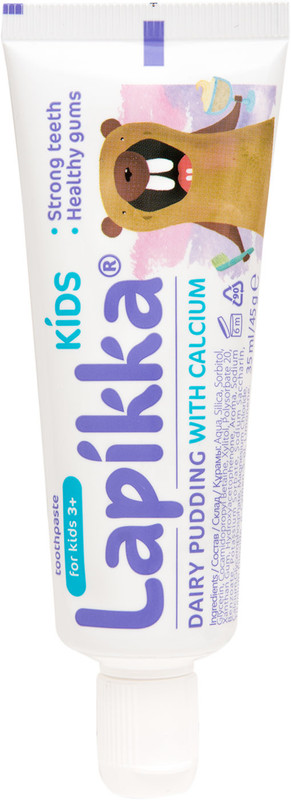 Зубная паста детская Lapikka молочный пудинг с кальцием, 45г — фото 5