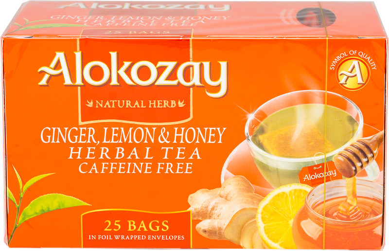 Чай Alokozay травяной имбирь-лимон-мёд в пакетиках, 25х2г — фото 4
