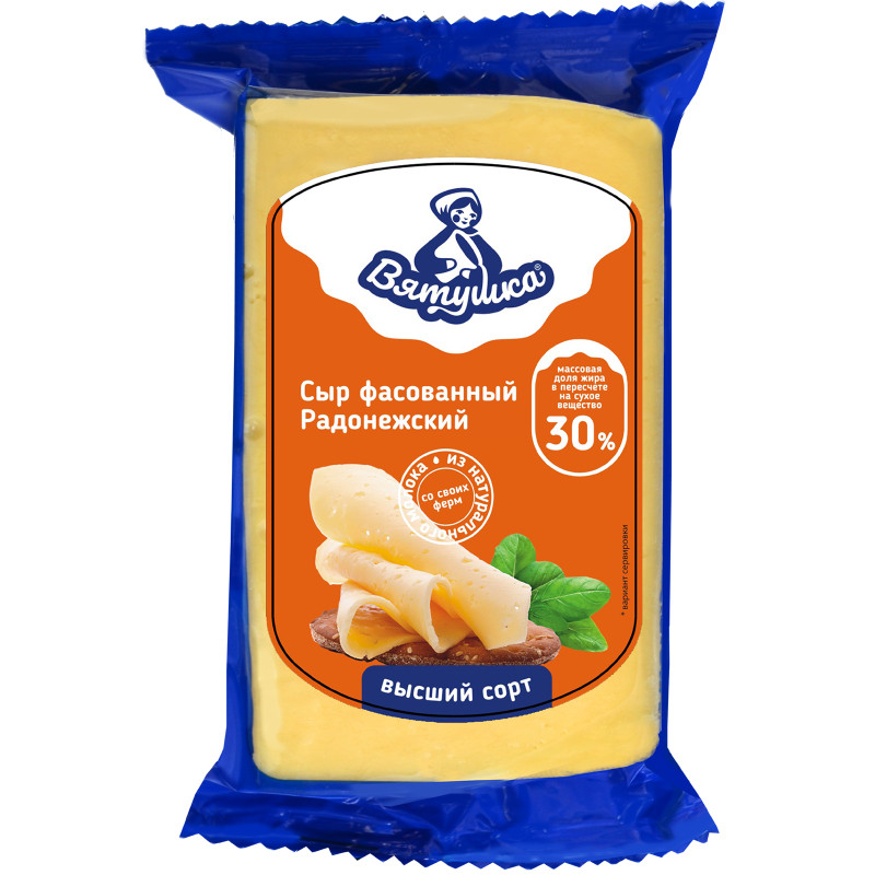 Сыр полутвёрдый Вятушка Радонежский 30%, 210г