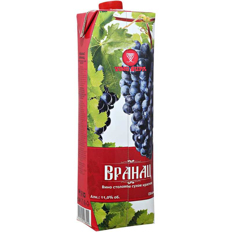 Вино Vino Zupa Вранац красное сухое 1%, 1л