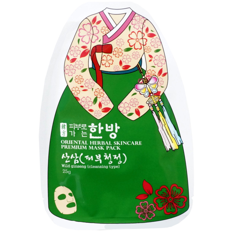 Маска для лица Oriental Herbal Skincare Premium Mask Pack Wild Ginseng очищающая, 25мл