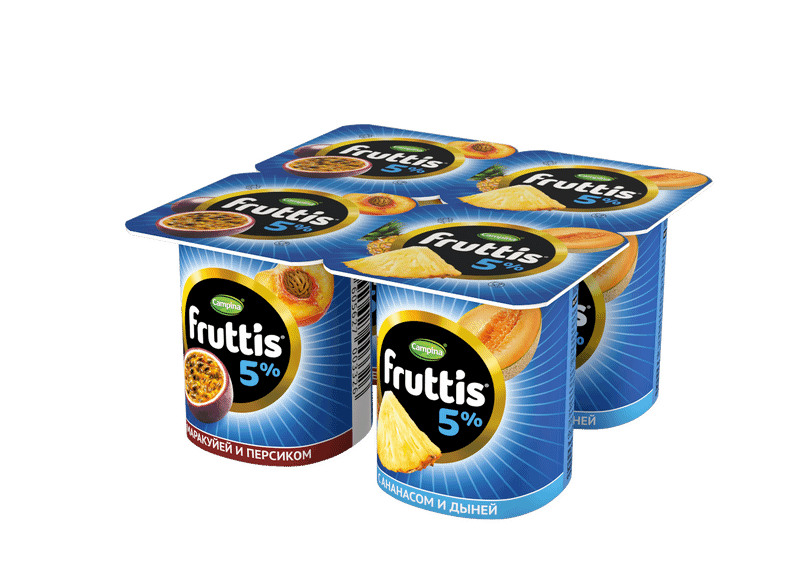 Продукт йогуртный Fruttis персик-маракуйя-ананас-дыня 5%, 115г