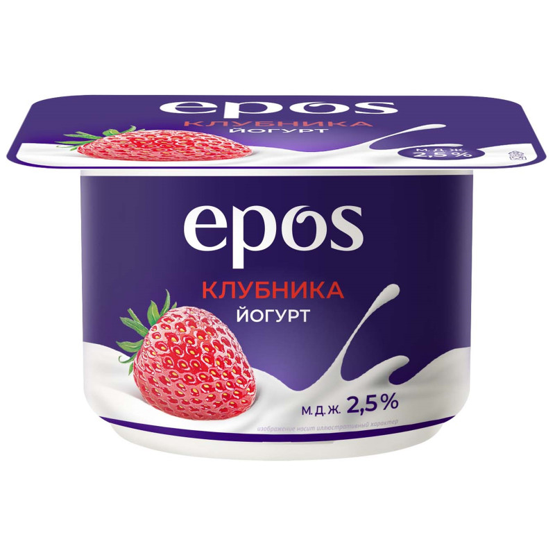 Йогурт Epos густой с клубникой 2.5%, 120г