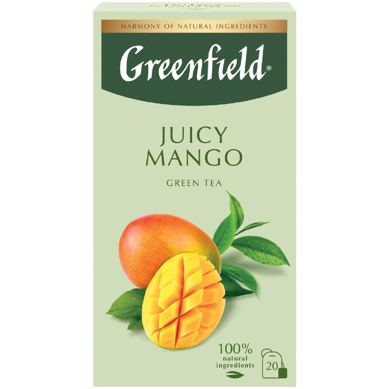 Чай Greenfield Juicy Mango зелёный в пакетиках, 20х1,7г