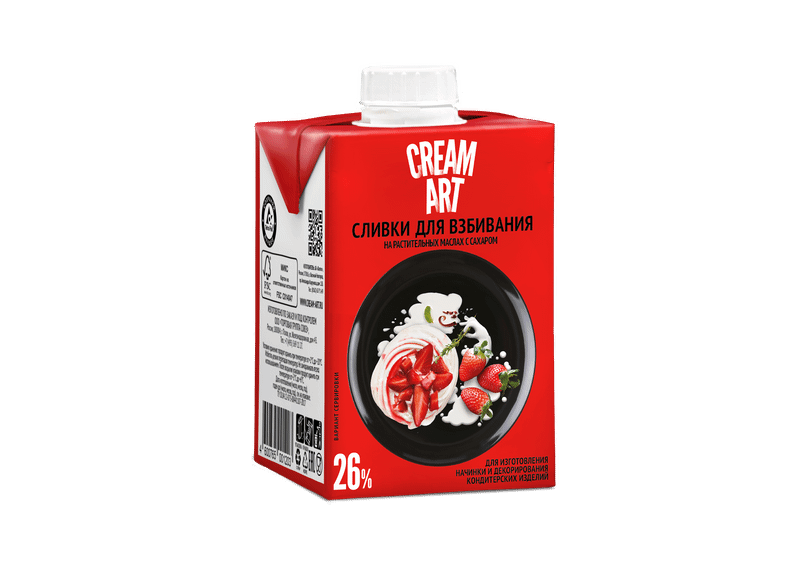 Крем Сreamart на растительных маслах с ароматом ванили ультрапастеризованный 26%, 500мл