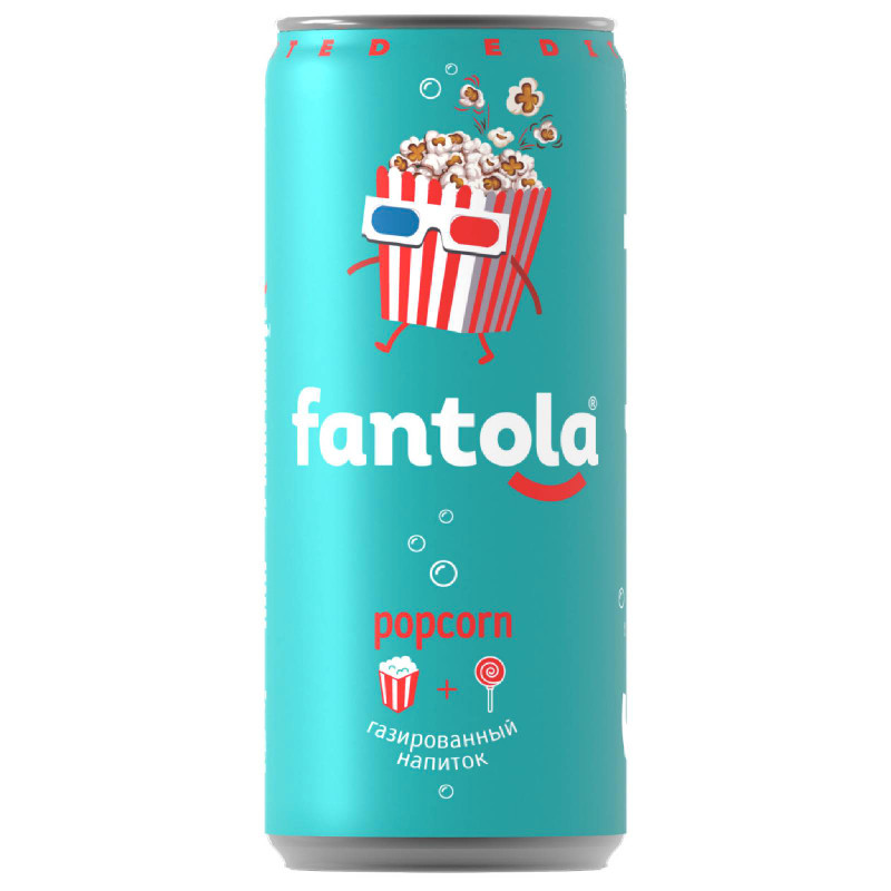 Напиток Fantola Popcorn безалкогольный сильногазированный, 330мл