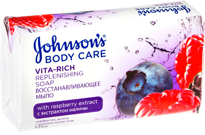 Мыло Johnsons Body Care Vita-Rich восстанавливающее с экстрактом малины, 125г
