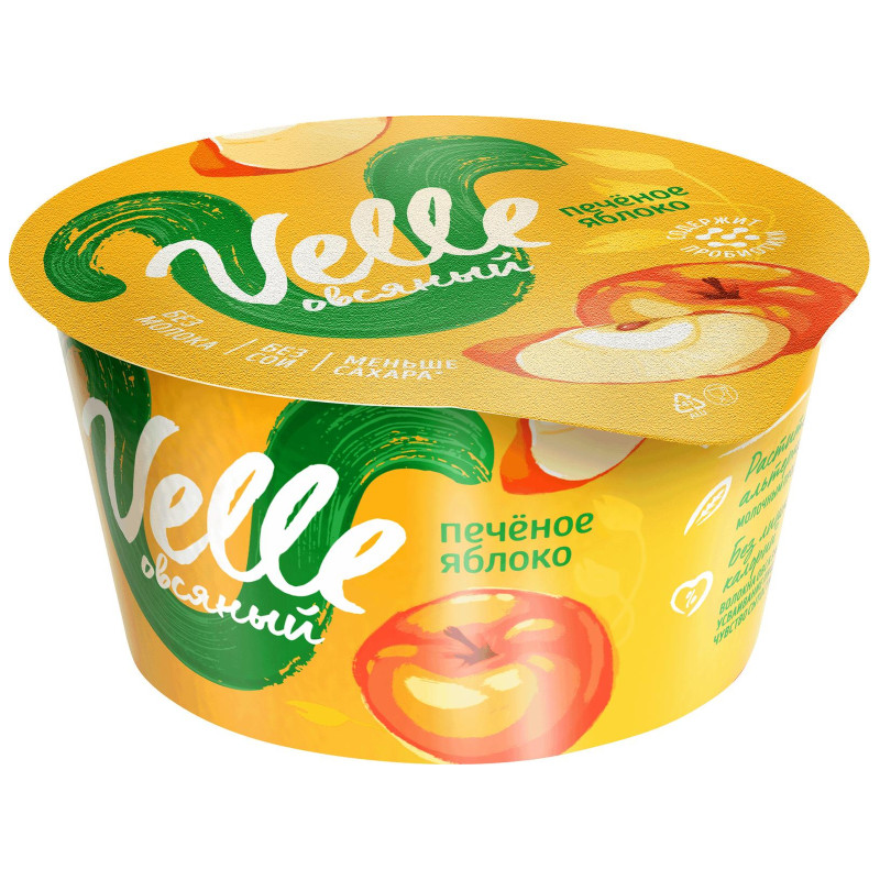 Продукт овсяный Velle печёное яблоко ферментированный, 140г