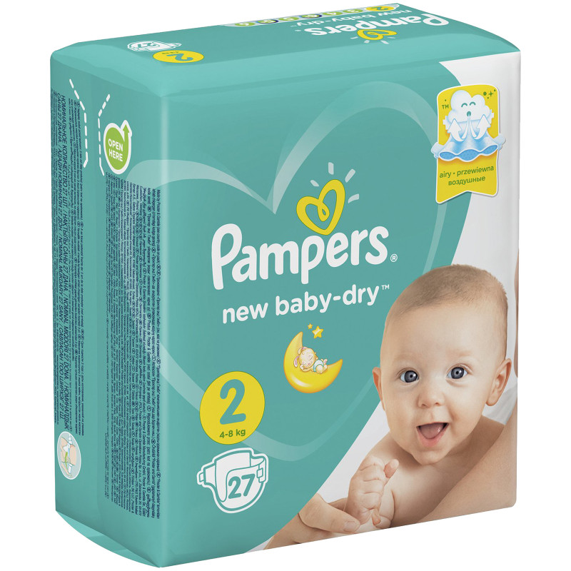 Подгузники Pampers New Baby Dry 4-8кг, 27шт — фото 2