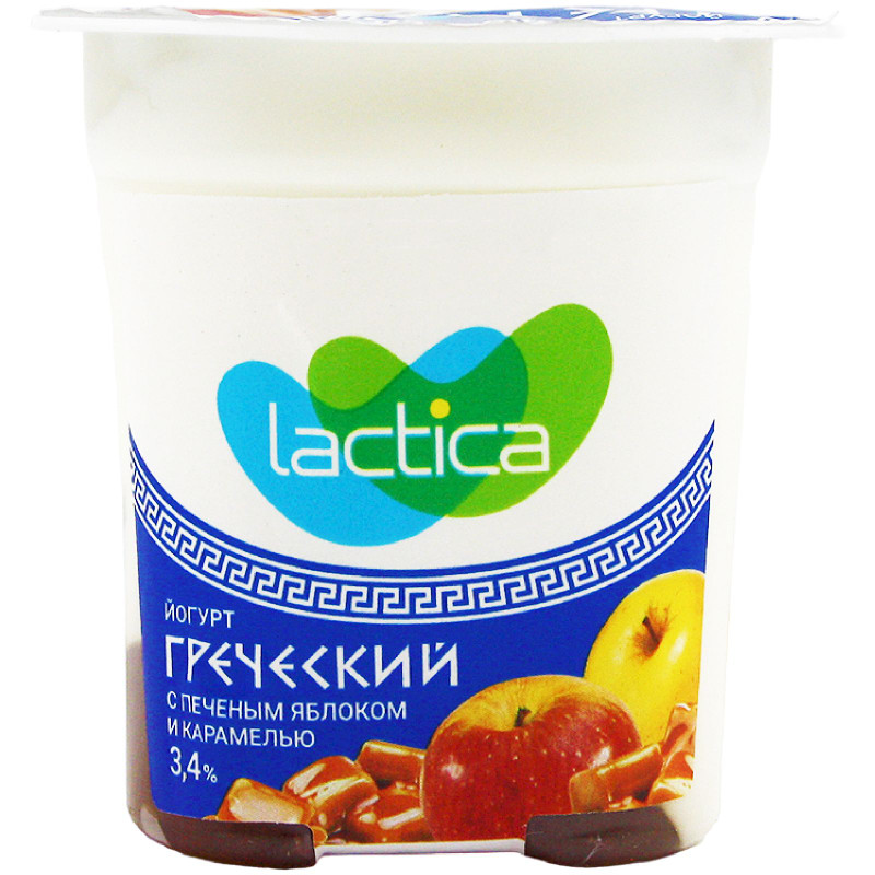 Йогурт Lactica двухслойный греческий с печеным яблоком и карамелью 3.4%, 120г