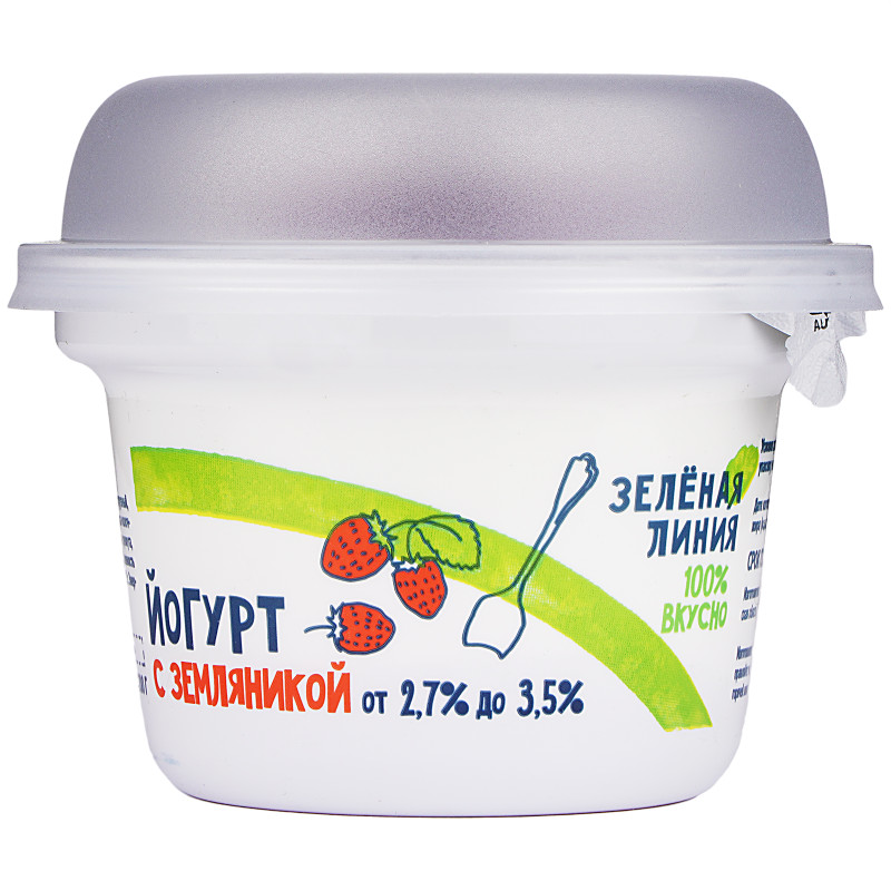 Йогурт земляника 2.7-3.5% Зелёная Линия, 200г