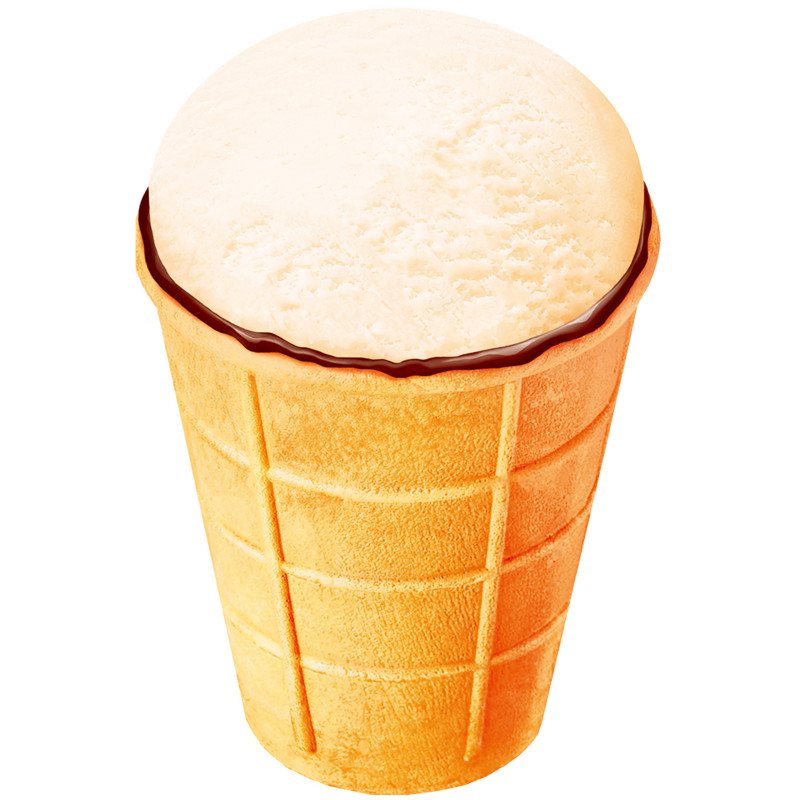 Мороженое Владимирский Пломбир ванильный с глазурью вафельный стаканчик 15%, 100г