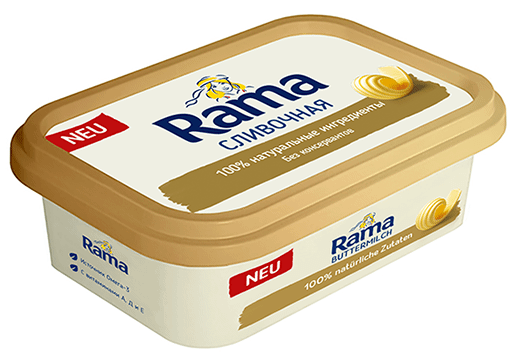 Спред RAMA сливочный растительно-жировой 75%, 250г - купить с доставкой в Москве в Перекрёстке