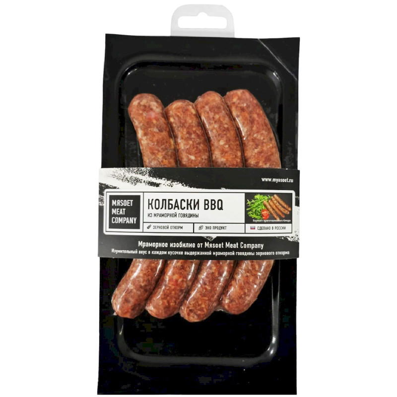 Колбаски Мяsoet Meat Company bbq из мраморной говядины категории Б охлаждённые, 220г