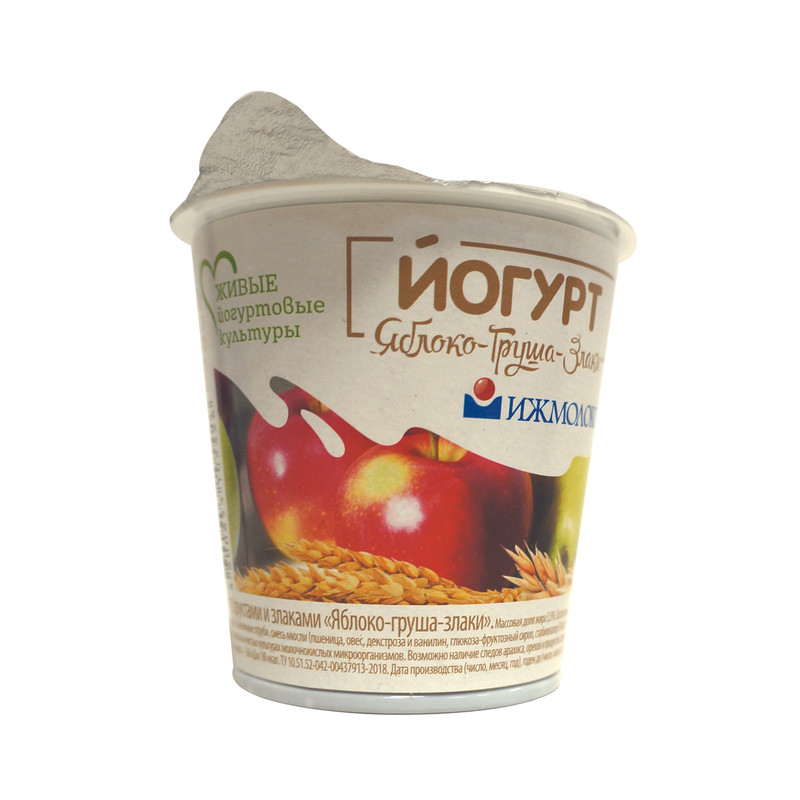 Йогурт Ижмолоко яблоко-груша-злаки 3.5%, 150г