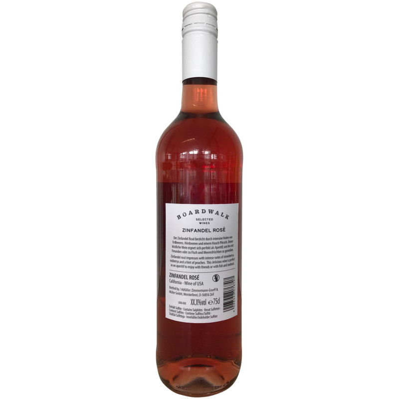 Вино Boardwalk California Zinfandel Rose розовое полусладкое 10.5%, 750мл — фото 1