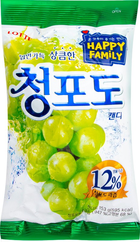 Карамель леденцовая Lotte Green Grape Candy, 153г