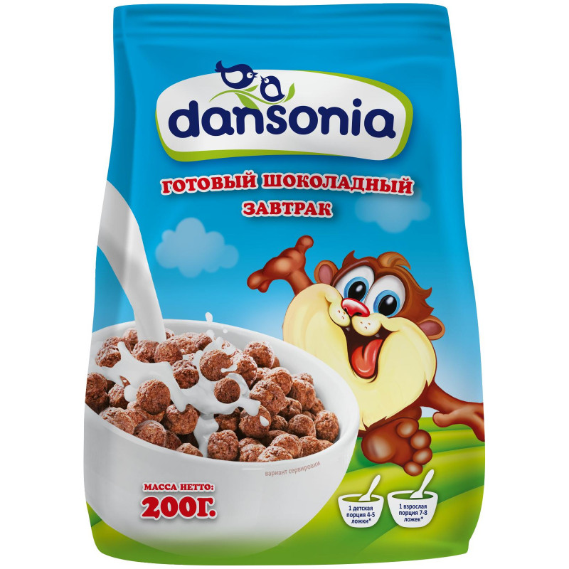 Завтрак готовый Dansonia шоколадный, 200г