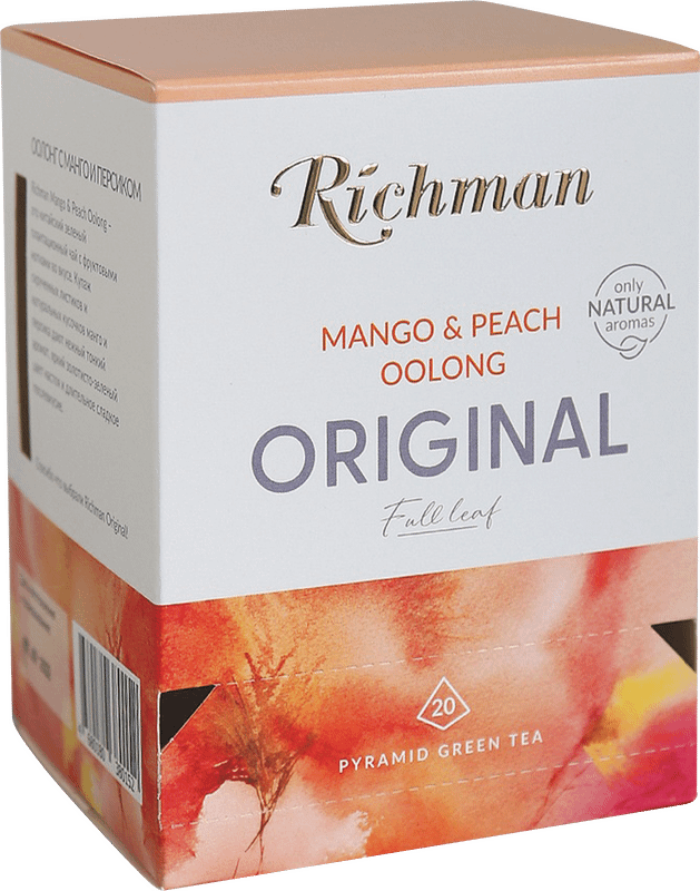 Чай Richman Mango & Peach Oolong зелёный с ароматом манго и персика, 20х2г