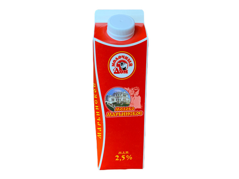 Молоко Молочный дом Марьинское питьевое пастеризованное 2.5%, 900мл