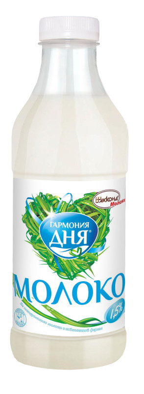 Молоко Гармония Дня питьевое пастеризованное 1.5%, 900мл