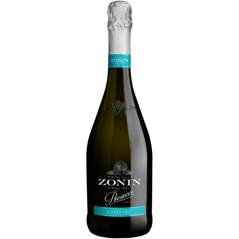Вино игристое Zonin Prosecco DOC Brut белое брют 11%, 750мл