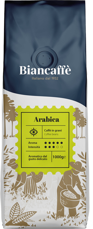 Кофе Biancaffe Arabica натуральный жареный в зёрнах, 1кг — фото 1