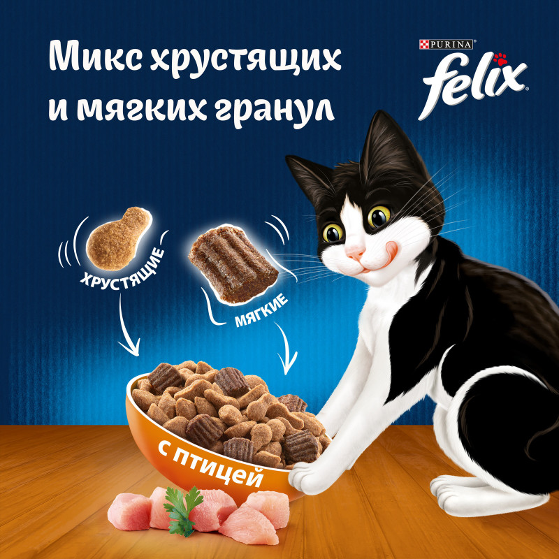 Сухой корм для кошек Felix Двойная Вкуснятина с птицей, 600г — фото 6
