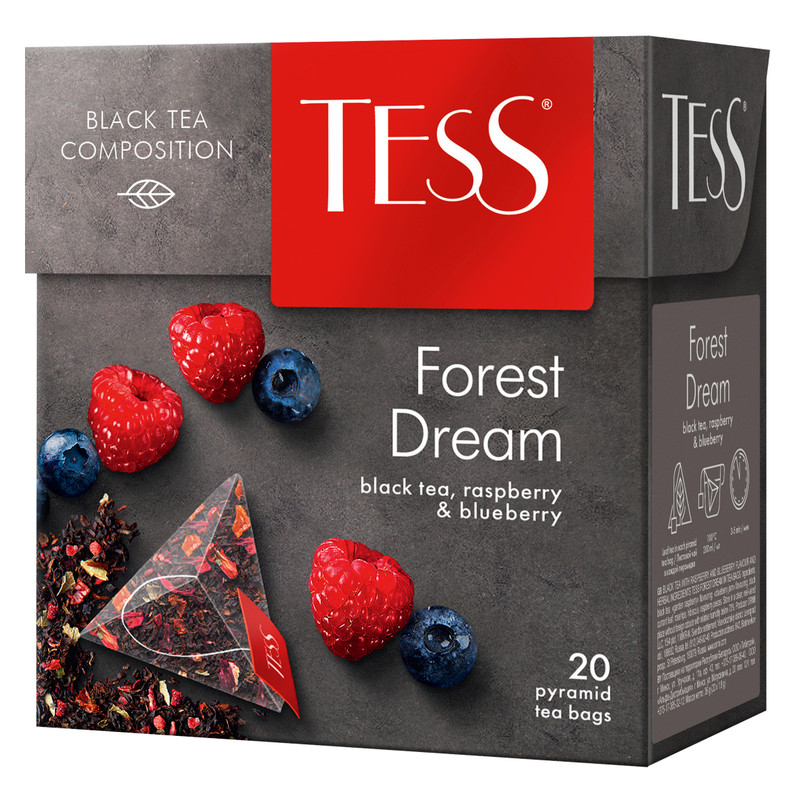 Чай Tess Forest Dream чёрный в пирамидках, 20х1.8г — фото 1