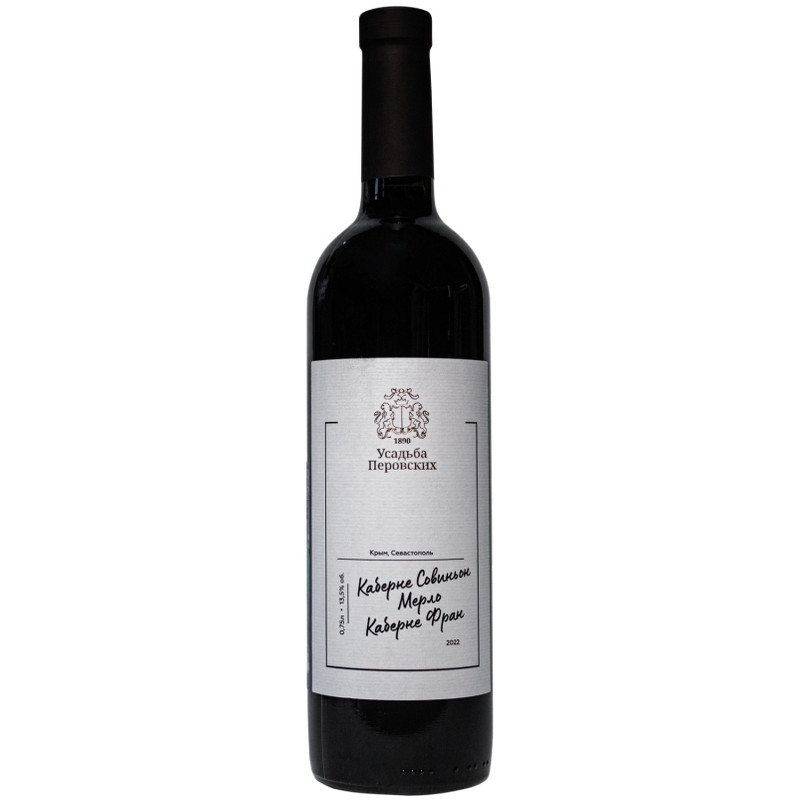 Вино Усадьба Перовских Каберне Совиньон Мерло и Каберне Фран красное сухое 13.5%, 750мл