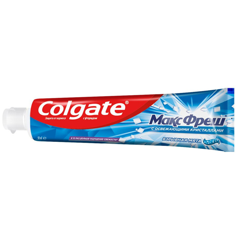 Зубная паста Colgate Макс Фреш взрывная мята с освежающими кристаллами, 50мл — фото 1