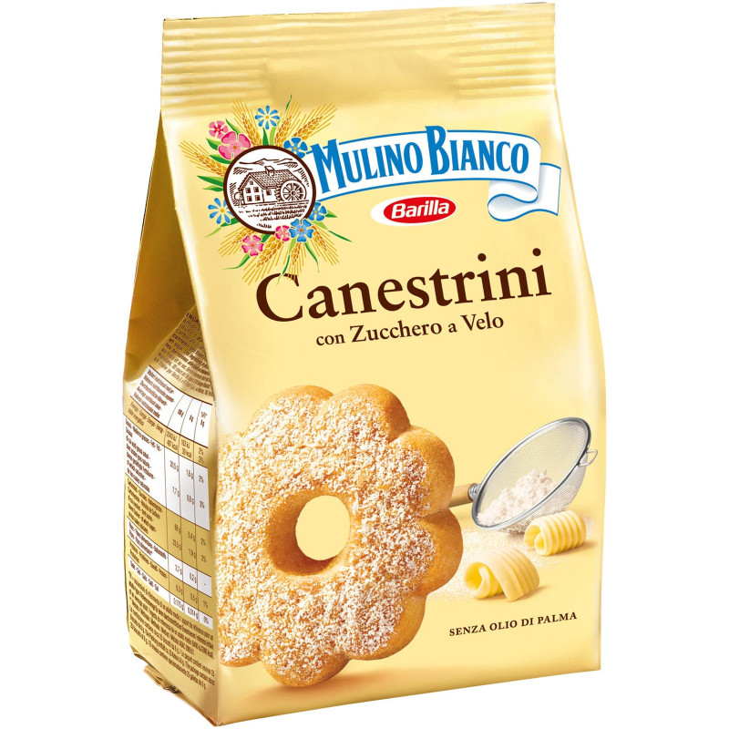 Печенье Mulino Bianco Canestrini сдобное с сахарной пудрой, 200г — фото 1