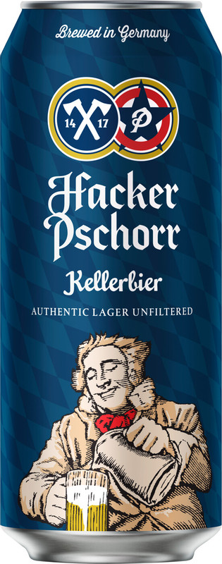 Пиво Hacker Pschorr Келлербир светлое нефильтрованное 5.5%, 500мл — фото 1