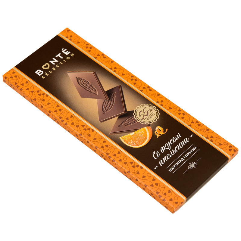 Шоколад горький со вкусом апельсина 55% Bonte Sweets, 90г — фото 2