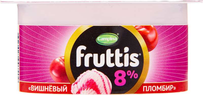 Продукт йогуртный Fruttis Суперэкстра вишневый пломбир-груша-ваниль 8%, 115г — фото 1