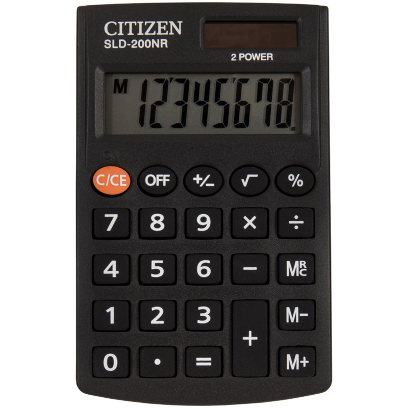Калькулятор карманный Citizen SLD-200NR черный, 62*98*10 мм — фото 1