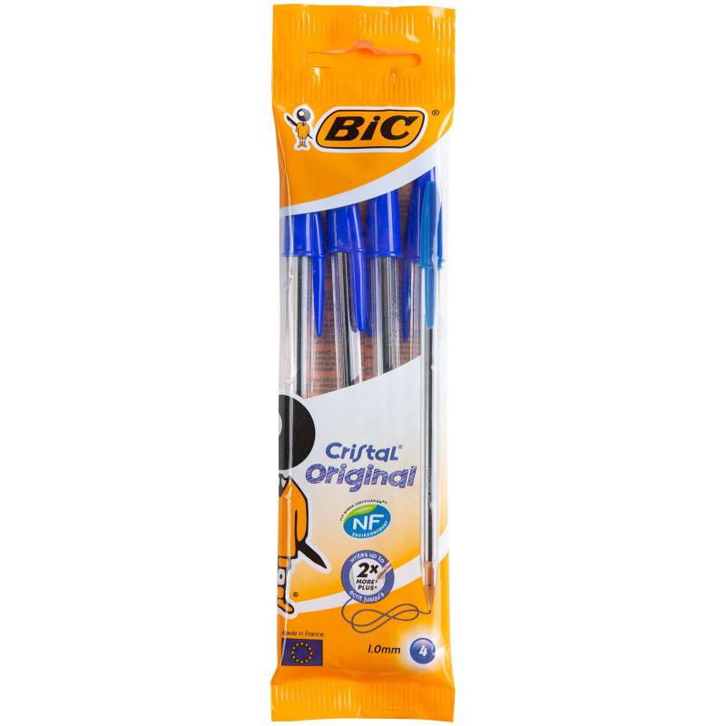 Ручки Bic Cristal Original шариковые синие, 4шт
