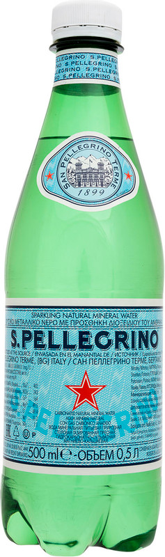 Вода S.Pellegrino минеральная природная лечебно-столовая газированная, 500мл