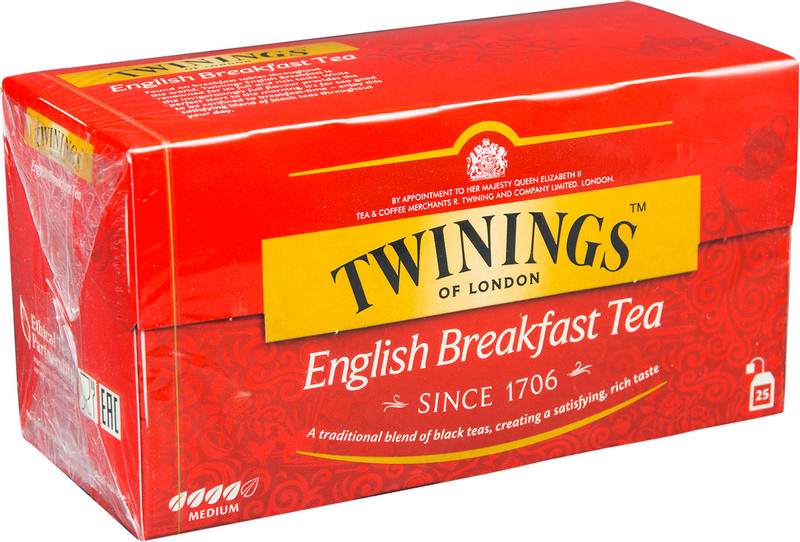 Чай Twinings Английский завтрак чёрный в пакетиках, 25х2г — фото 2
