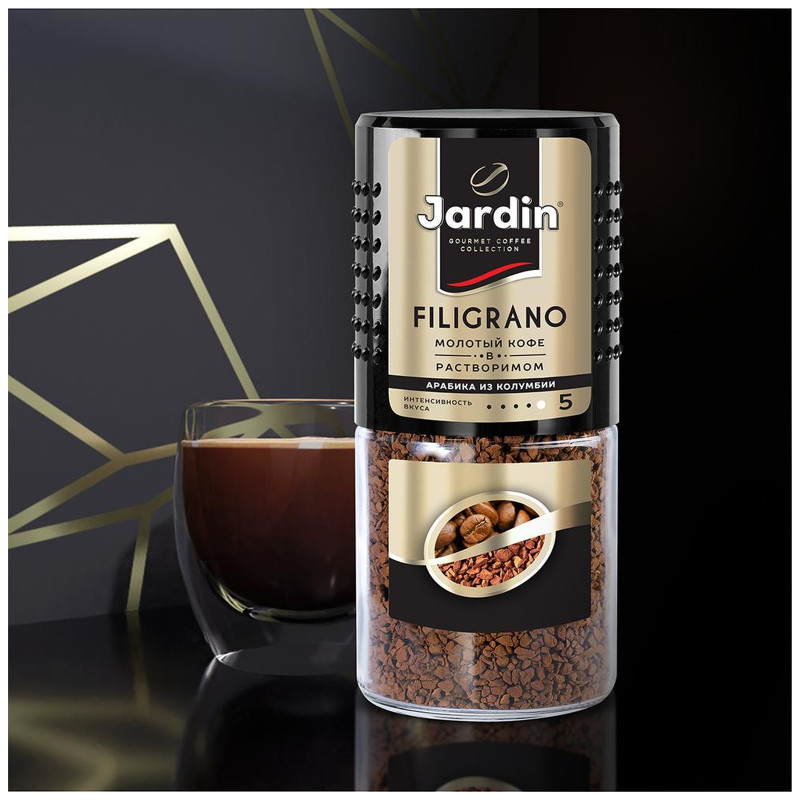 Кофе Jardin Filigrano растворимый с добавлением молотого, 95г — фото 3