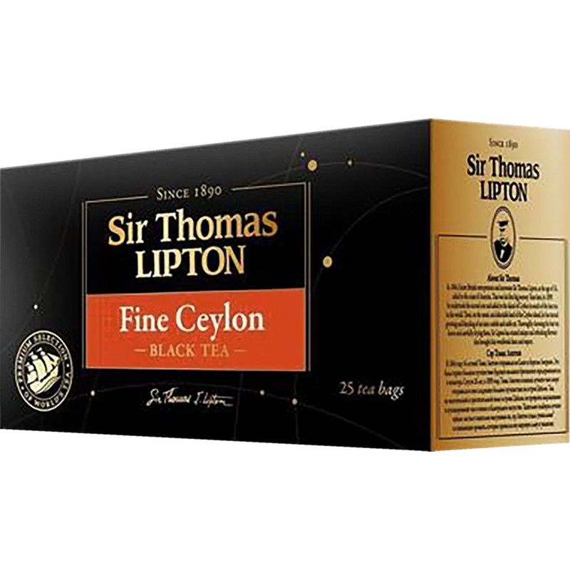Чай Sir Thomas Lipton Fine Ceylon чёрный в сашетах, 25х2г