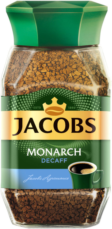 Кофе Jacobs Monarch Decaff растворимый без кофеина, 95г — фото 1