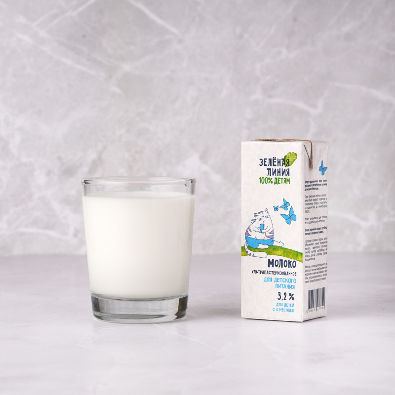 Молоко для детского питания с 8 месяцев 3.2% Зелёная Линия, 210мл — фото 2