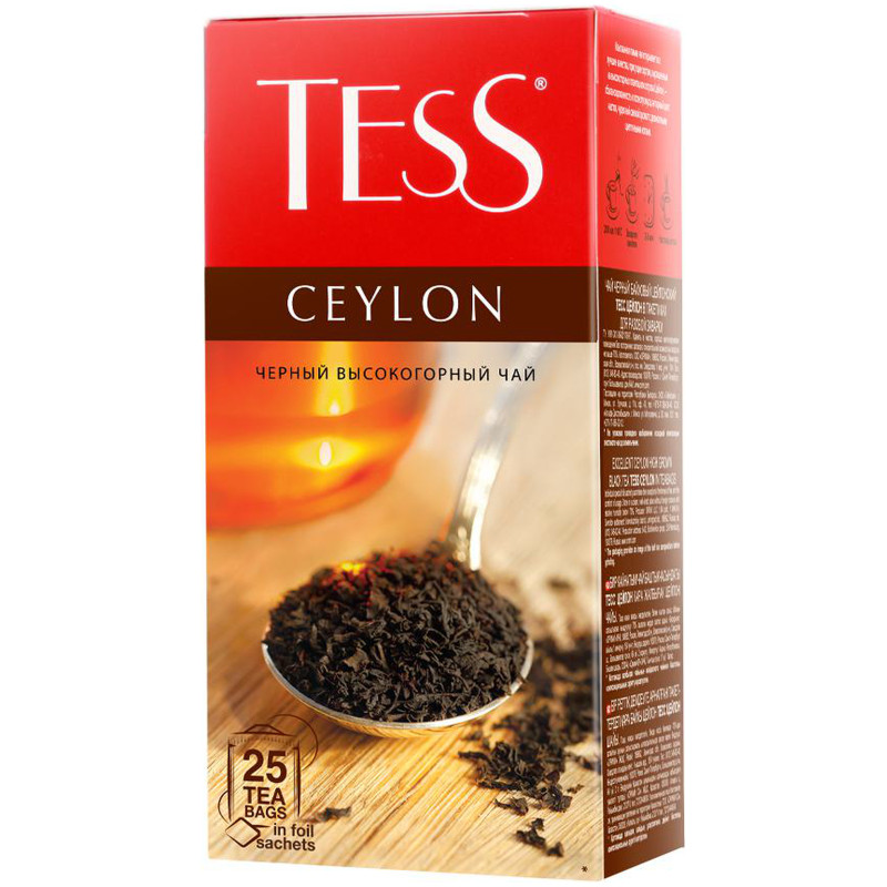 Чай Tess Цейлон чёрный высокогорный в пакетиках, 25х2г — фото 1