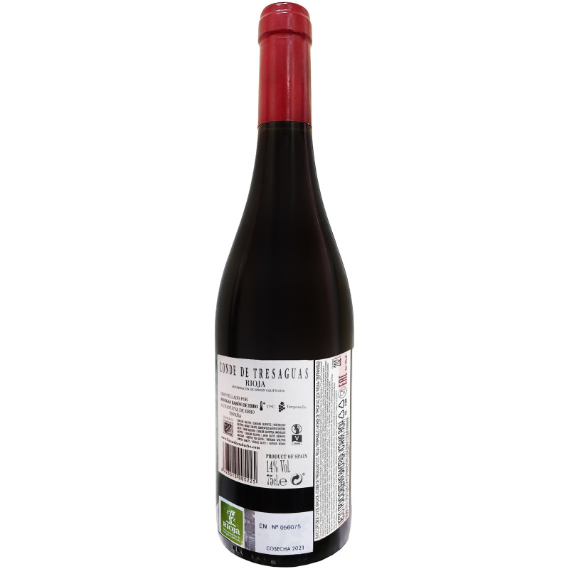 Вино Conde De Tresaguas Rioja красное сухое 14%, 750мл — фото 1