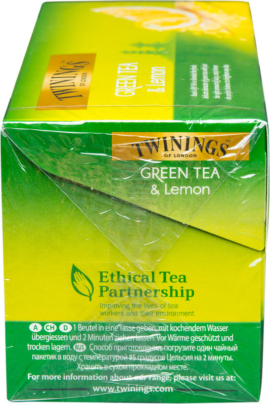 Чай Twinings зелёный с лимоном в пакетиках, 25х1.6г — фото 1