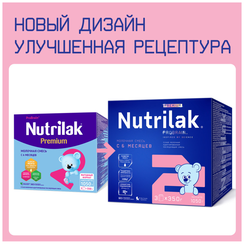 Сместь Nutrilak Premium 2 молочная сухая от 6 месяцев, 1.05г — фото 2