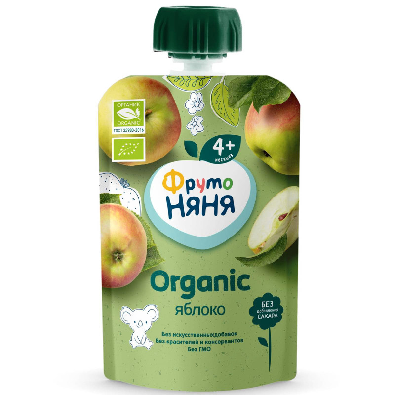 Пюре ФрутоНяня Organic яблочное с 4 месяцев, 90г