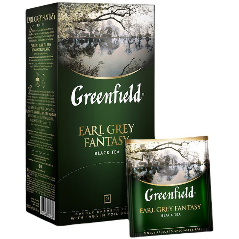 Чай Greenfield Earl Grey Fantasy чёрный в пакетиках, 25х2г — фото 3
